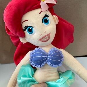 Disney Store Ariel The Little Mermaid Plush Stuffed Toy Doll 21" Tall.  No Tag